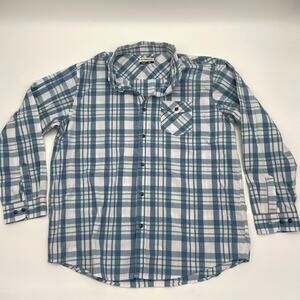 MAGELLAN OUTDOOR Men's Shirt Size XL Blue Plaid Collared Button Up Long Sleeve